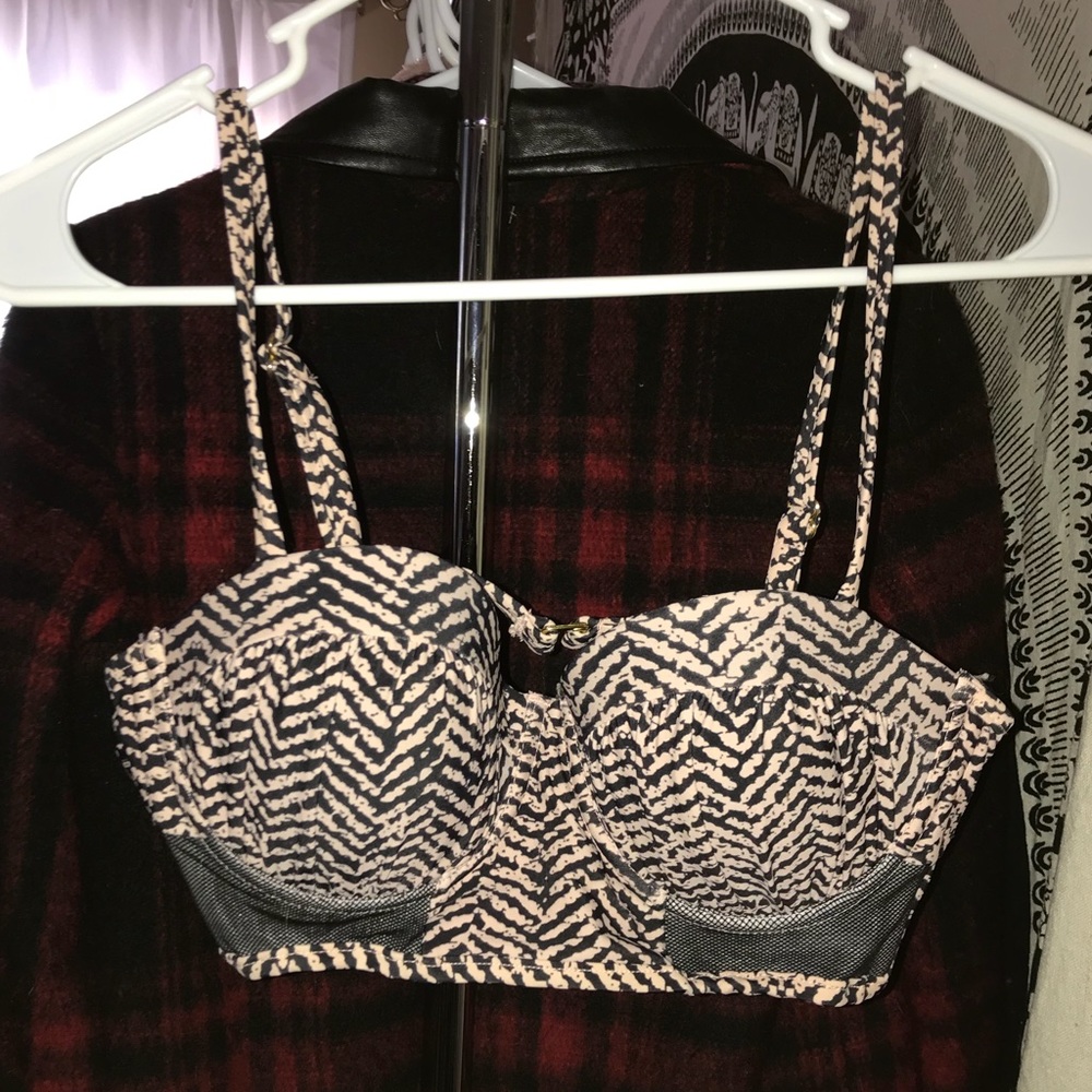 PINK MESH SWIMMING SUIT TOP